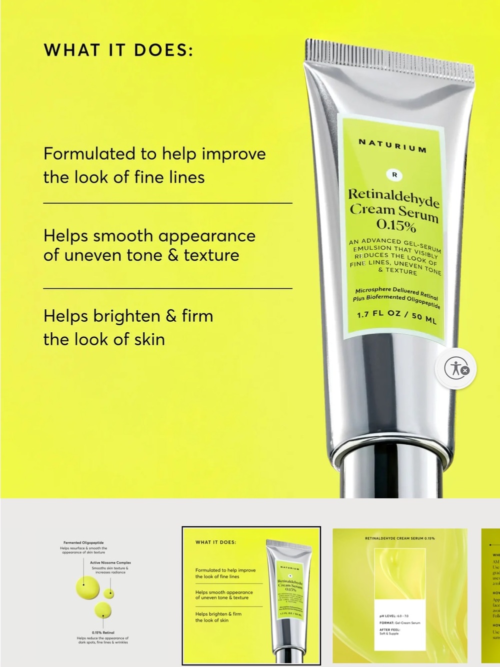 Naturium Retinaldehyde Cream Serum 0.15% - Yellow - Picture 8 of 10